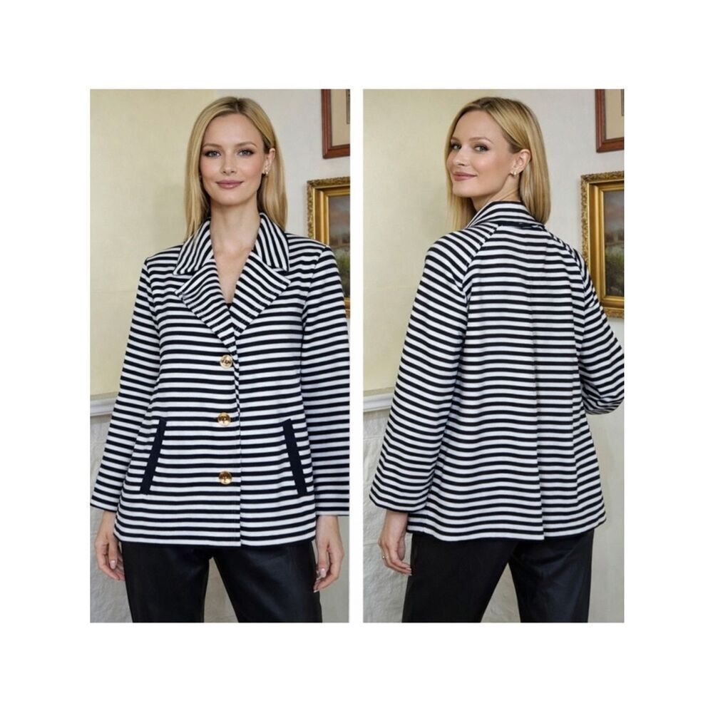 Tommy Hilfiger Navy Blue / White Striped Nautical Jacket